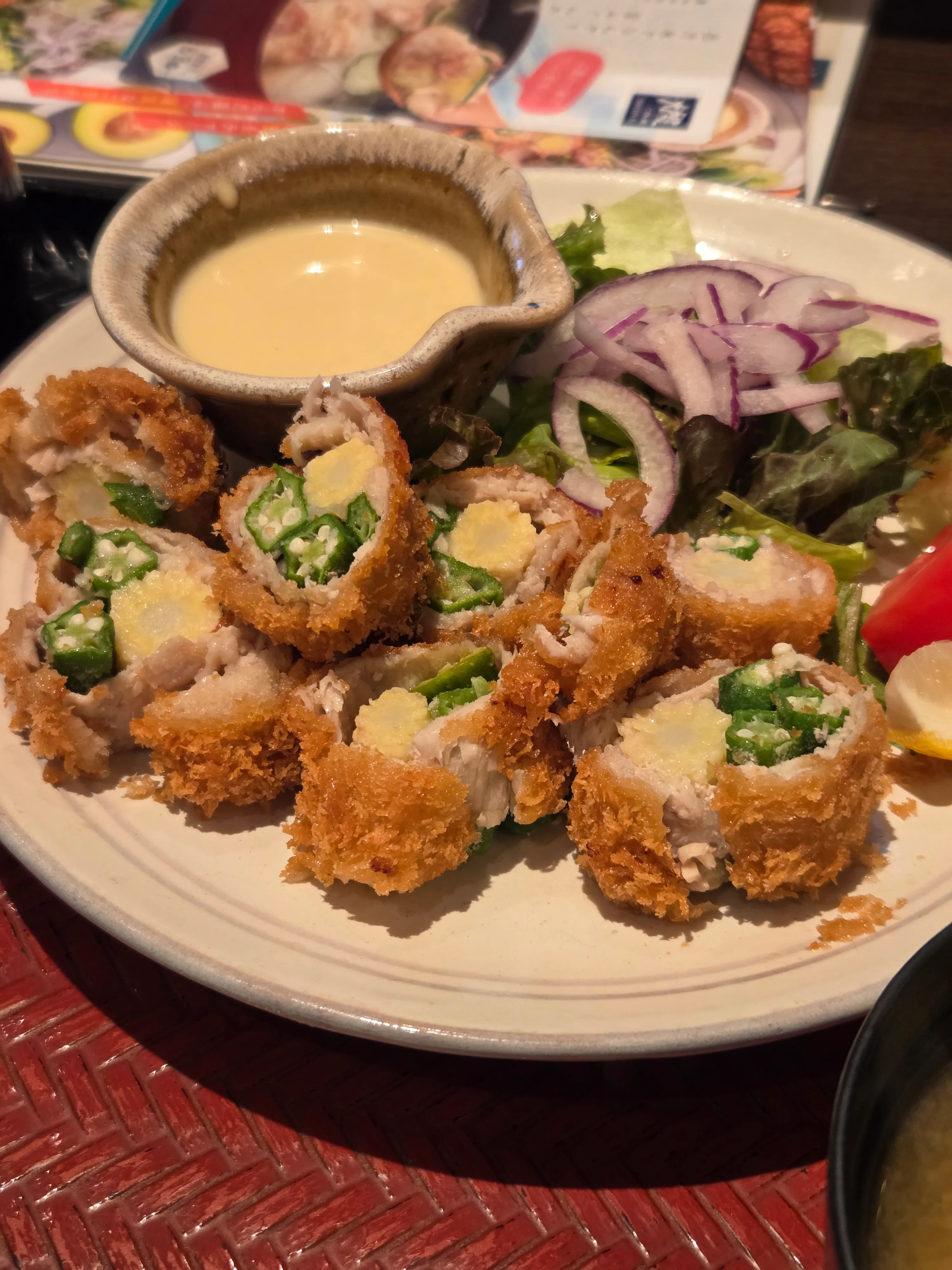 豚ロースの夏野菜巻き～南国風マヨソース～定食